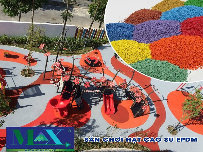 Thi công thảm sàn sân chơi trẻ em bằng cao su EPDM